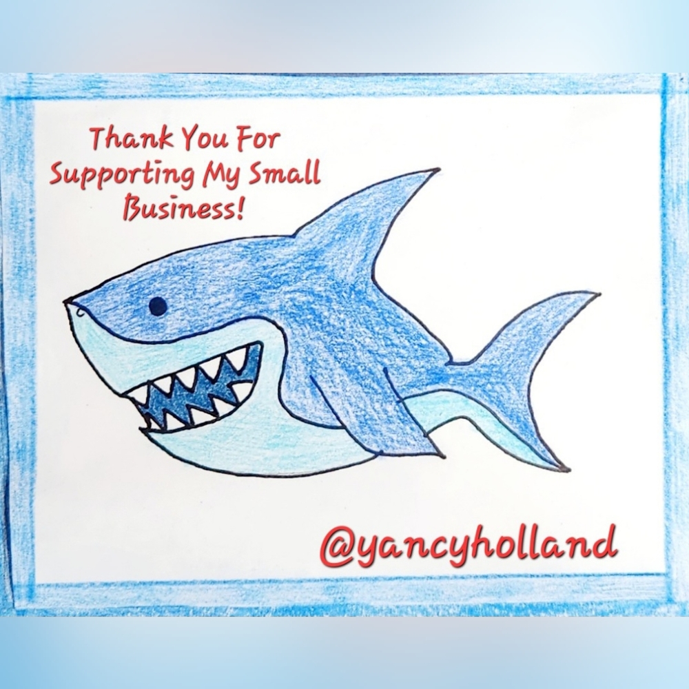 @yancyholland Custom Shark Thank You Business Cards 50pk.